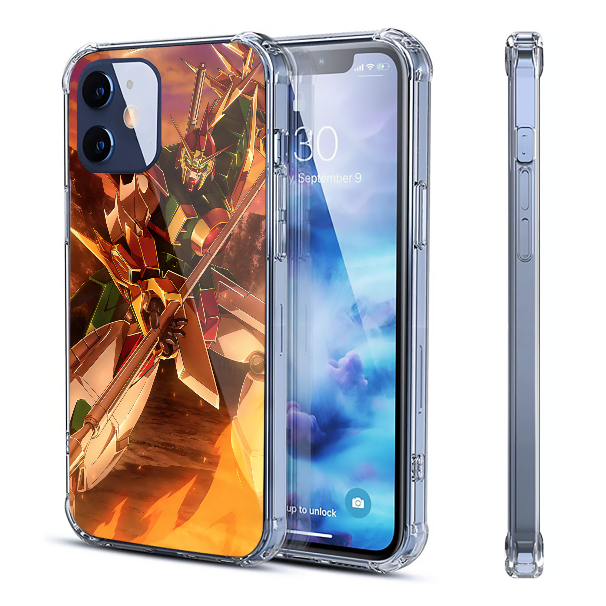 （画像用） 機動戦士ガンダム Mobile Suit Gundam 【iPhone 12シリーズ対応】透明スマホケース（クリアソフトケース）